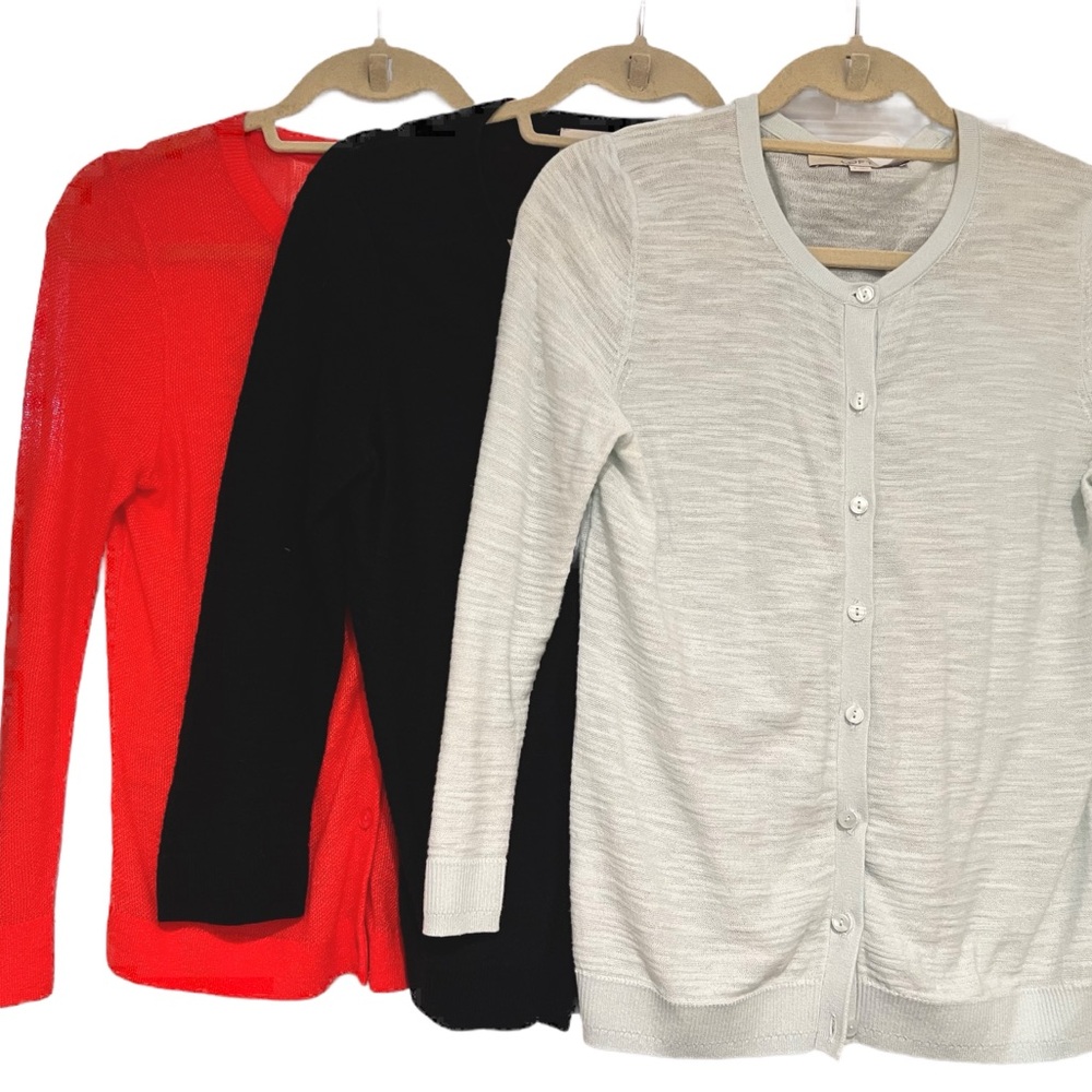 LOFT cardigans set of 3. Size S.